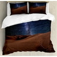 thumbnail image 1 of Ambesonne Space Duvet Cover Sets, Desert Lunar Life on Mars, 2-Queen, Brown Blue, 1 of 7