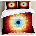 thumbnail image 1 of Ambesonne Space Duvet Cover Sets, Galaxy with Stars, 2-King, Orange Blue, 1 of 6