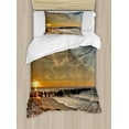 thumbnail image 1 of Ambesonne Space Duvet Cover Sets, Solar Eclipse, 2-Twin, Cream Orange, 1 of 4