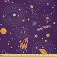 thumbnail image 1 of Ambesonne Space Fabric by the Yard Microfiber, Galaxy Elements Cartoon Style, 10 Yards, Dark Purple Multicolor, 1 of 2
