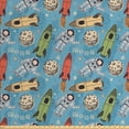 thumbnail image 1 of Ambesonne Space Fabric by the Yard Upholstery, Astronauts with Rockets, 3 Yards, Multicolor, 1 of 4