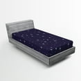 thumbnail image 1 of Ambesonne Space Fitted Sheet 2 Pcs Set, Night Skyline with Stars, Twin, Purple White, 1 of 3