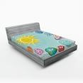 thumbnail image 1 of Ambesonne Space Fitted Sheet, Cartoon Sun Planets, Queen Size, Multicolor, 1 of 3
