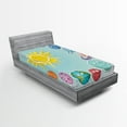 thumbnail image 1 of Ambesonne Space Fitted Sheet, Cartoon Sun Planets, Twin XL Size, Multicolor, 1 of 3