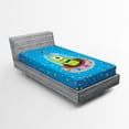 thumbnail image 1 of Ambesonne Space Fitted Sheet, Comic UFO and Alien, Twin XL Size, Multicolor, 1 of 2