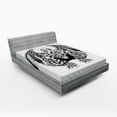 thumbnail image 1 of Ambesonne Space Fitted Sheet, Cosmic Evil Monster, Queen Size, Black White, 1 of 2