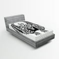 thumbnail image 1 of Ambesonne Space Fitted Sheet, Cosmic Evil Monster, Twin XL Size, Black White, 1 of 2