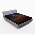 thumbnail image 1 of Ambesonne Space Fitted Sheet, Desert Lunar Life on Mars, Full Size, Brown Blue, 1 of 2
