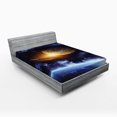 thumbnail image 1 of Ambesonne Space Fitted Sheet, Earth Landscape, Full Size, Blue Yellow, 1 of 2