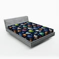 thumbnail image 1 of Ambesonne Space Fitted Sheet, Futuristic Science Ufo, Queen Size, Multicolor, 1 of 2
