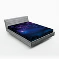 thumbnail image 1 of Ambesonne Space Fitted Sheet, Milky Way Themed Stars, Queen Size, Magenta Blue, 1 of 2