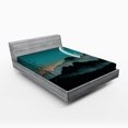 thumbnail image 1 of Ambesonne Space Fitted Sheet, Night Sky on Mountain, Full Size, Teal Black, 1 of 2