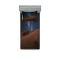 thumbnail image 1 of Ambesonne Space Fitted Sheet & Pillow Sham Set, Desert Lunar Life on Mars, Twin, Brown Blue, 1 of 2