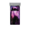 thumbnail image 1 of Ambesonne Space Fitted Sheet & Pillow Sham Set, Nebula Cosmos Image, Twin, Purple Blue, 1 of 2