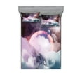 thumbnail image 1 of Ambesonne Space Fitted Sheet & Pillow Sham Set, Scenery Art, Queen, Dried Rose Pale Pink, 1 of 2