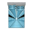 thumbnail image 1 of Ambesonne Space Fitted Sheet & Pillow Sham Set, Science Ficion Galaxy, Full, Pale Blue, 1 of 2