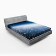 thumbnail image 1 of Ambesonne Space Fitted Sheet, Planet Earth and Moon, Full Size, Pale Blue, 1 of 2