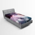thumbnail image 1 of Ambesonne Space Fitted Sheet, Scenery Art, Twin Size, Dried Rose Pale Pink, 1 of 3