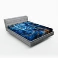thumbnail image 1 of Ambesonne Space Fitted Sheet, Science Ficton Digital, Full Size, Blue Orange, 1 of 2