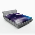 thumbnail image 1 of Ambesonne Space Fitted Sheet, Starry Night Sky Scenery, Full Size, Blue Purple, 1 of 2