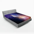 thumbnail image 1 of Ambesonne Space Fitted Sheet, Stars in Supernova Sky, Queen Size, Dark Blue Purple, 1 of 3