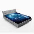 thumbnail image 1 of Ambesonne Space Fitted Sheet, Supernova Stars, Queen Size, Blue, 1 of 3