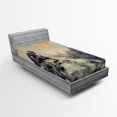 thumbnail image 1 of Ambesonne Space Fitted Sheet, Technology Aliens Theme, Twin XL Size, Grey, 1 of 3