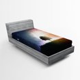 thumbnail image 1 of Ambesonne Space Fitted Sheet, Tree in Field with Stars, Twin XL Size, Magenta and Blue, 1 of 2