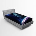 thumbnail image 1 of Ambesonne Space Fitted Sheet, Universe with Planets, Twin XL Size, Blue Purple, 1 of 3