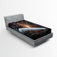 thumbnail image 1 of Ambesonne Space Fitted Sheet, Wold Stardust Scenery, Twin XL Size, Orange Grey, 1 of 2