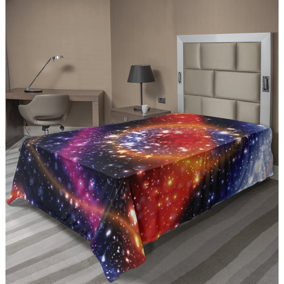 Ambesonne Space Flat Sheet, Apocalyptic Cosmos Sky, Twin Size, Multicolor