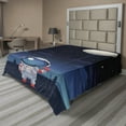 thumbnail image 1 of Ambesonne Space Flat Sheet, Astronaut with a Moon, King Size, Indigo and Pale Grey, 1 of 1