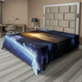 thumbnail image 1 of Ambesonne Space Flat Sheet, Earth Landscape, Full Size, Blue Yellow, 1 of 1
