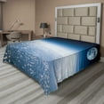 thumbnail image 1 of Ambesonne Space Flat Sheet, Planet Earth and Moon, Queen Size, Pale Blue, 1 of 1