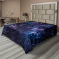 thumbnail image 1 of Ambesonne Space Flat Sheet, Sky with Star, Full Size, Dark Purple and Blue, 1 of 1