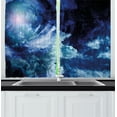 thumbnail image 1 of Ambesonne Space Kitchen Curtains, Universe Spiral Galaxy, 55"x45", Dark Blue, 1 of 1