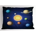 thumbnail image 1 of Ambesonne Space Pillow Sham, Solar System with Planets, 36" X 20", Multicolor, 1 of 2