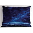 thumbnail image 1 of Ambesonne Space Pillow Sham, Vibrant Milky Way Stars, 26" X 20", Dark Blue, 1 of 2