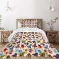 thumbnail image 1 of Ambesonne Space Quilted Bedspread Set 2 Pcs, Cartoon with Spaceships, Twin Size, Multicolor, 1 of 5