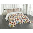 thumbnail image 1 of Ambesonne Space Quilted Bedspread Set 3 Pcs, Cartoon with Spaceships, King Size, Multicolor, 1 of 5