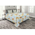 thumbnail image 1 of Ambesonne Space Quilted Bedspread Set 3 Pcs, Celestial Elements Tile, King Size, Multicolor, 1 of 3