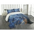 thumbnail image 1 of Ambesonne Space Quilted Bedspread Set 3 Pcs, Science Ficton Digital, King Size, Blue Orange, 1 of 5