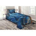 thumbnail image 1 of Ambesonne Space Quilted Coverlet 2 Pcs, Science Ficton Digital, Twin Size, Blue Orange, 1 of 2