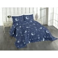 thumbnail image 1 of Ambesonne Space Quilted Coverlet 3 Pcs, Esoterism Sun Moon Pattern, King Size, Indigo and Soft Blue, 1 of 1