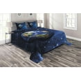 thumbnail image 1 of Ambesonne Space Quilted Coverlet 3 Pcs, Planet Earth Solar System, King Size, Blue Green, 1 of 2