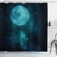 thumbnail image 1 of Ambesonne Space Shower Curtain, Outer World Cosmos Moon, 69"Wx70"L, Petrol Blue, 1 of 3