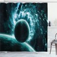 thumbnail image 1 of Ambesonne Space Shower Curtain, Solar System Star Scenery, 69"Wx84"L, Teal, 1 of 5