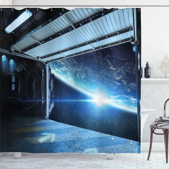 Ambesonne Space Shower Curtain, Stars Galactic Journey, 69"Wx75"L, Grey Blue