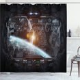 thumbnail image 1 of Ambesonne Space Shower Curtain, Wold Stardust Scenery, 69"Wx75"L, Orange Grey, 1 of 5