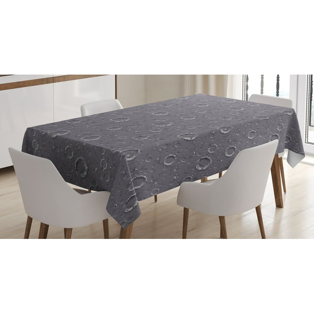 Ambesonne Space Tablecloth Rectangular Table Cover, Asteroid Surface Crater, 60"x90", Dimgrey